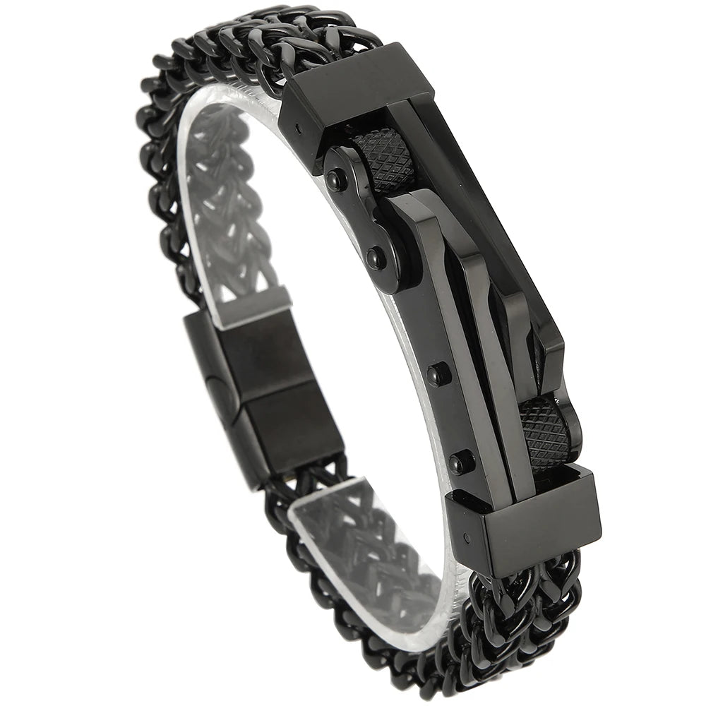 Avenoir Bicycle Chain Bracelet For Men - 316L Stainless Steel Men's On Hand Bracelets With Magnet Clasp