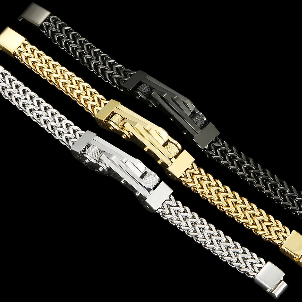 Avenoir Bicycle Chain Bracelet For Men - 316L Stainless Steel Men's On Hand Bracelets With Magnet Clasp