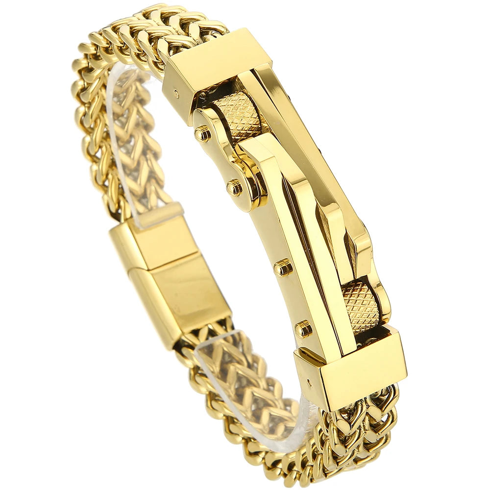 Avenoir Bicycle Chain Bracelet For Men - 316L Stainless Steel Men's On Hand Bracelets With Magnet Clasp